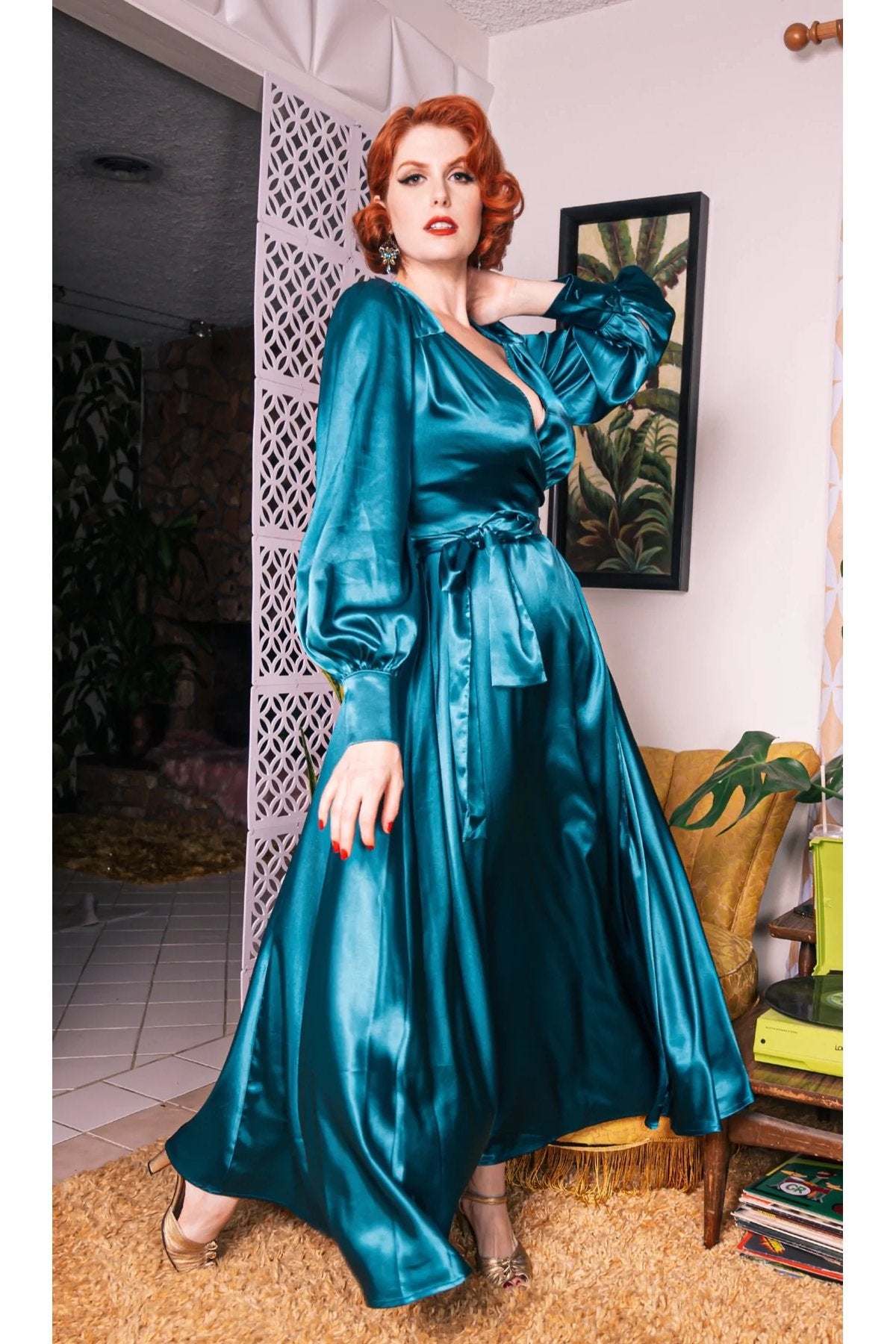 STARLET SATIN ROBE GOWN - The Proper Pinup