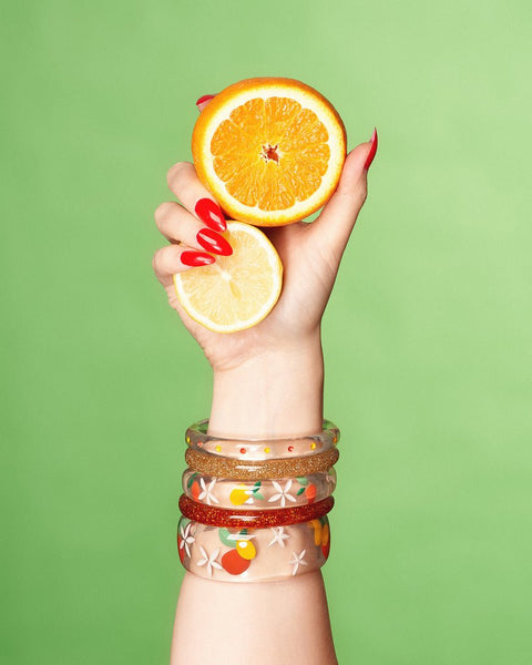WIDE CITRUS CLEAR BANGLE - CLASSIC FIT - The Proper Pinup